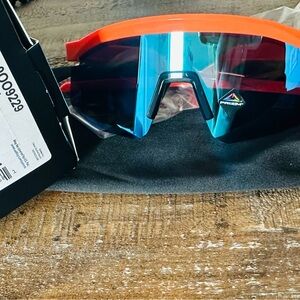 New Oakley Hydra Sunglasses Neon Orange / Prizm Sapphire